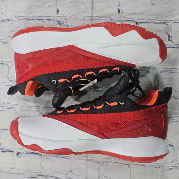 Adidas MENS 9 Dame Certified 2.0 Basketball Shoes Scarlet White Carbon IE9343 - Picture 7 of 10